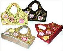 silk embroidery handbag