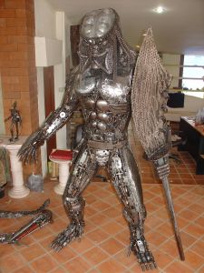 predator statue scrap metal