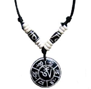 tibet carved yak bone pendant necklace