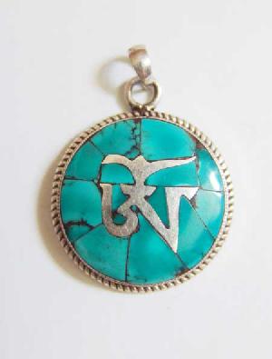tibetan buddhist om symbol pendant