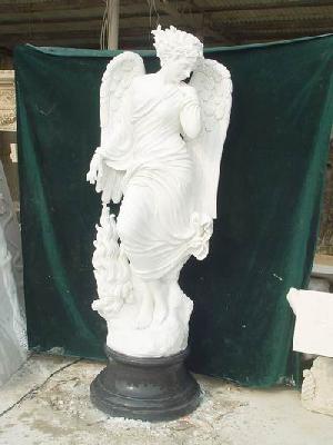 white marble ladies angele statue
