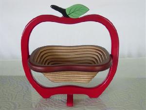 wooden basket apple shape