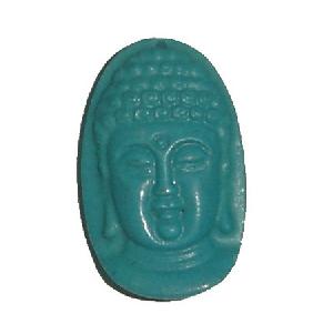 carved tibet turquoise buddha amulet pendant