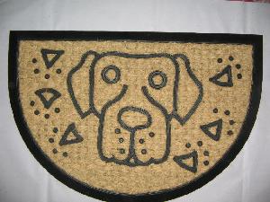fiber mat stencilled coir door