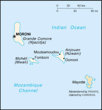 Comoros map