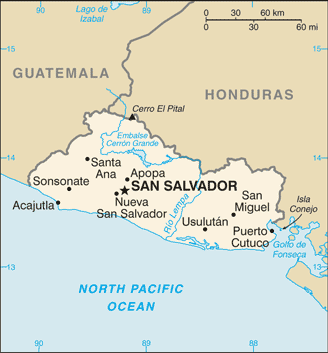 El Salvador map