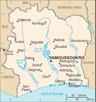 Cote DIvoire map