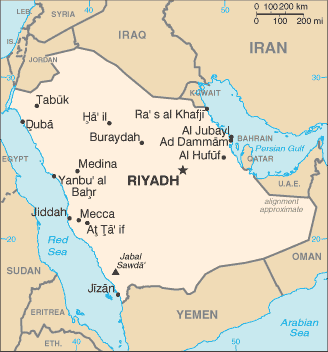 Saudi Arabia map