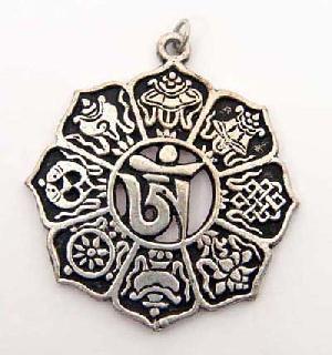 eight auspicious symbols jewellery pendant