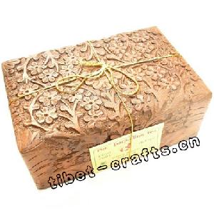 Tibetan Wood Engraved Jewelry Cases