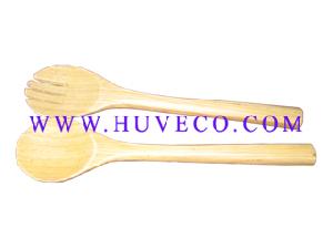 bamboo salad servers fork spoon