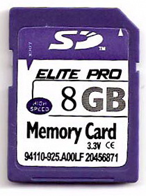 8gb secure digital memory card camera gps