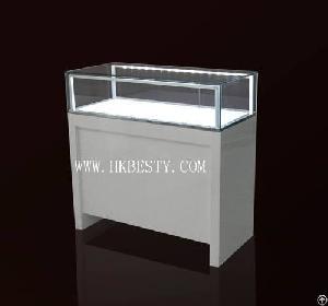 Glossy White Jewelry Counter Showcases For Retailer