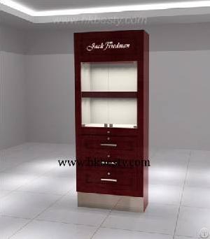 Luxurious Red Jewelry Display Cabinets With Led Lighting