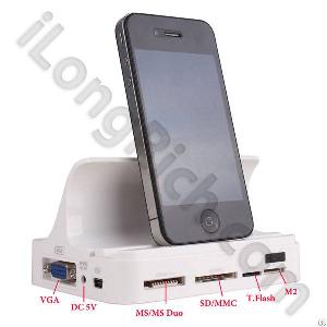 All-in-one Docking For Ipad1/ Ipad 2/iphone 4 And 4s/ipod/itouch 4  White