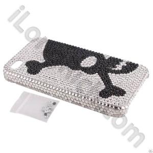 Black Skeleton Series Luxurious Diamond Cases For Iphone 4 And 4s