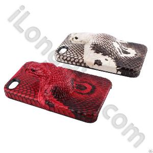 Three-dimensional Snake Color Plastic Cases For Iphone4 And 4s  Red