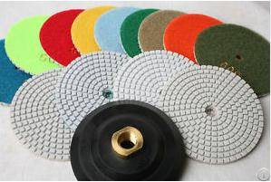 Diamond Polishing Pads 4 Inch Wet Or Dry 15 Piece Set And Backer Pad Granite Concrete