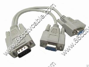 Vga Male To 2 Female Y Splitter Cable