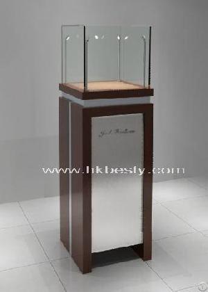 Chinese Factory Supply Matta Brown Jewelry Tower Display Case Showcase