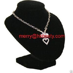 Soft Black Velvet Neckace Display Stand Jewellery Necklace Display Bust