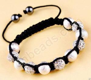 Alloy Sanded Shamballa Bracelet Metal Rhinestone Tresor Paris Bracelets Knitted Jewelry