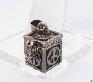 antique copper square pandora box peace charm boxes 2012 fashion jewelry