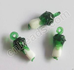 Cabbage Glass Charms Mini Lampwork Glass Pendants Handmade Vegetable Charm 2012 Fashion Accessories