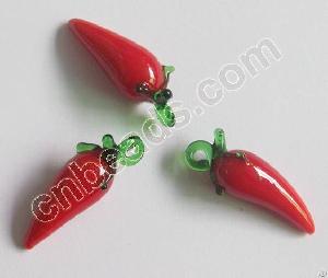 Capsicum Glass Charms Handmade Lampwork Charm Small Jewelry Pendants