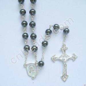 Catholic Hematite Rosary Round Metal Bead Prayer Beads Heavy Rosaries Religious Jewelry