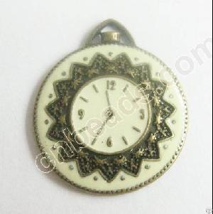 Clock Pendant Jewelry Alloy Pendant Round Metal Accessories