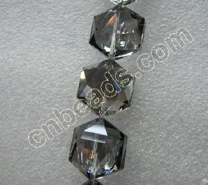 Hexagonal Crystal Beads Diamond Cut Glass Jewelry Parts 2012 Fashion Crafts