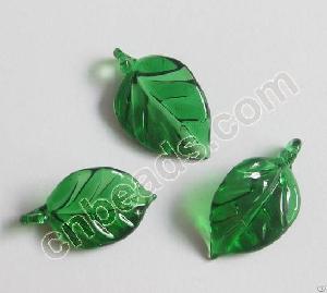 Leaf Glass Charms Lampwork Charm Mini Jewelry Glass Pendants