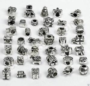 Mixed Antique Silver Plated Pandora Metal Beads Fashion Jewelry Accessories 2012