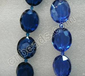 Oval Diamond Cut Crystal Beads Large Faceted Glass Jewelry Accessories