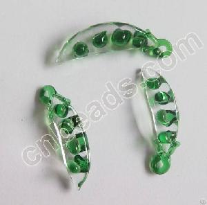 Pea Glass Charms Vegetable Lampwork Glass Charms Handmade Charm Mini Jewelry Pendants