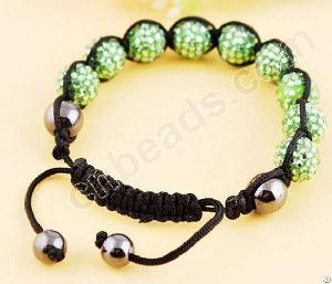 Resin Rhinestone Shamballa Bracelet Clay Tresor Paris Bracelets Knitted Stone 2012 Fashion Jewlery