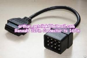 Obd Obd2 Adapter Cable Renault 12pin Connector To 16pin