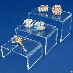 3 Clear Acrylic Jewelry Display Showcase Fixtures