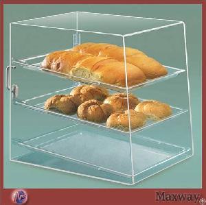 3 layers acrylic food dessert bread case locking