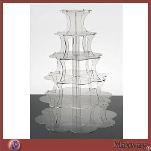 6 tier clear tabletop acrylic cupcake stand perspex cake holder