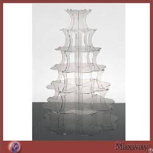 Bespoke 7-tier Clear Celebrating Acrylic Cupcake Display Stand