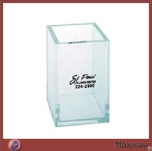 Boosts Sale Fashionable Office Table Top Acrylic Plastic Pen Holder