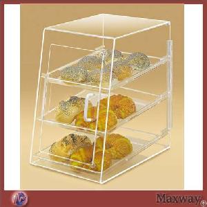 Eco-friendly Sloping Transparent Acrylic / Plexiglass Cake Stand Case
