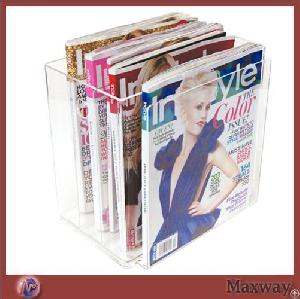 Four Lattices Transparent Acrylic Magazine / Brochure Holder