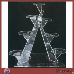 circle acrylic wedding cupcake bakery display tower