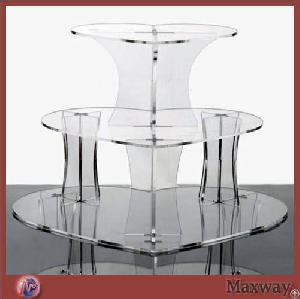 heart shaped 3 tier clear acrylic lucite cupcake display stand