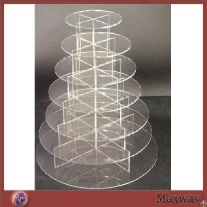 round circle 7 tier acrylic pastry cake display rack