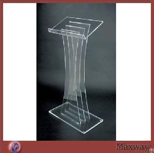 Simple Structure Water Clear Floor Acrylic Lectern