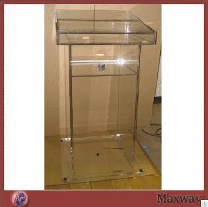 Slanted Top With A Lip Floor Standing Acrylic / Lucite Pulpit